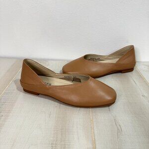 Empress Australia Shoes 38 / US 7 The Comfi Ballet Flat Tan Leather Square